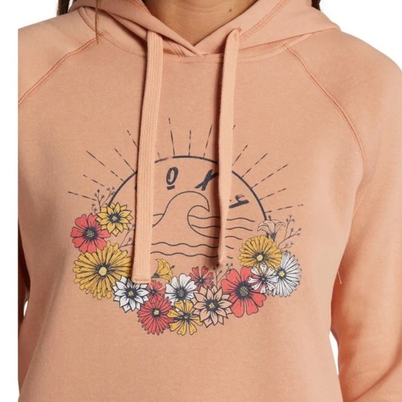 Roxy Pullover Floral Graphic Hoodie Sweatshirt Size L - Picture 4 of 10